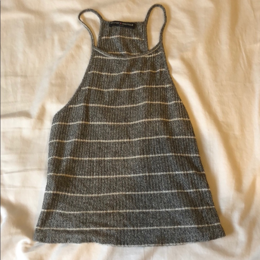 BRANDY MELVILLE Cropped soft striped tank